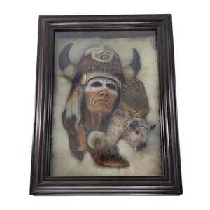 Neil Rose Mystic Vision Native American Buffalo Shadowbox Wall Art Numbered